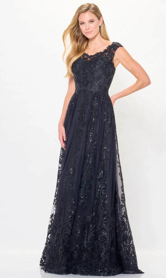 Cameron Blake CB3240 - Cap Sleeve Lace Evening Dress