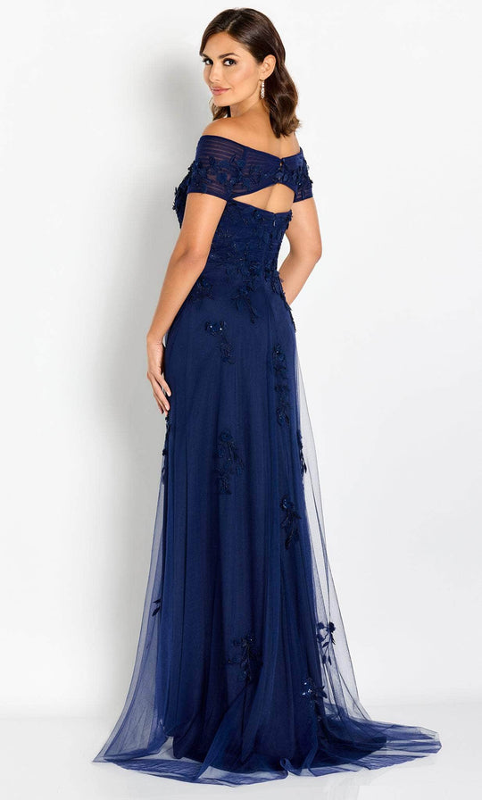 Cameron Blake CB751 - Applique A-Line Evening Gown