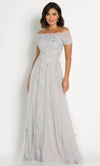 Cameron Blake CB751 - Applique A-Line Evening Gown Special Occasion Dress 4 / Silver2