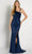 Cameron Blake CB753 - Applique One Shoulder Evening Dress Special Occasion Dress 4 / Navy