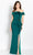 Cameron Blake CB761 - Draped Off Shoulder Evening Gown Special Occasion Dress 4 / Emerald