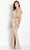 Cameron Blake CB761 - Draped Off Shoulder Evening Gown Special Occasion Dress 4 / Taupe