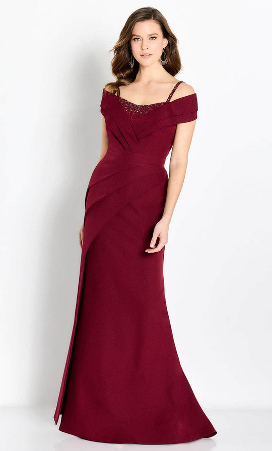 Cameron Blake CB762 - Pleated Off Shoulder Evening Gown