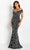 Cameron Blake CB766 - Foliage Motif Evening Gown Special Occasion Dress 4 / Black/Silver