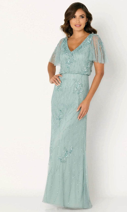 Cameron Blake CB780 - Flutter Sleeve Embroidered Evening Dress