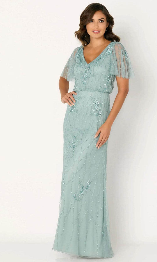 Cameron Blake CB780 - Flutter Sleeve Embroidered Evening Dress