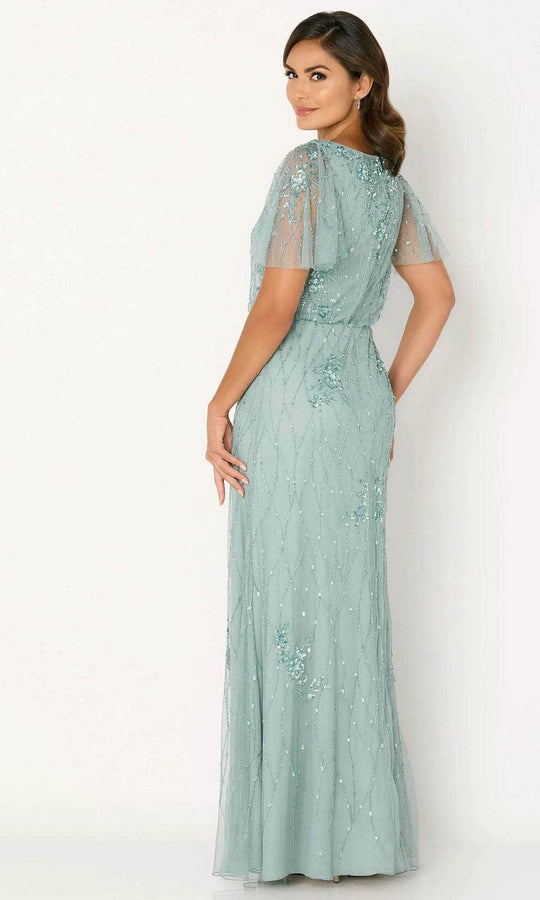 Cameron Blake CB780 - Flutter Sleeve Embroidered Evening Dress