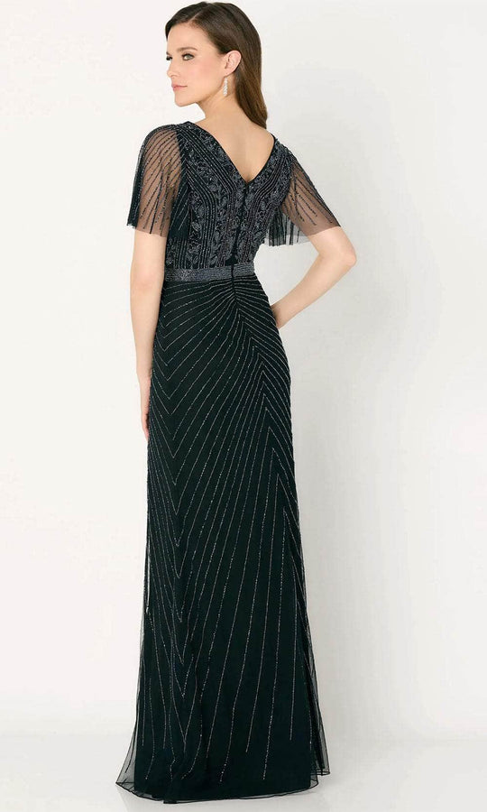 Cameron Blake CB785 - Flutter Sleeve Crystalline Evening Dress