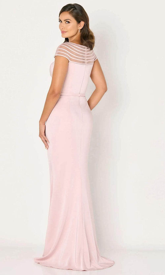 Cameron Blake CB786 - Stripe Cap Sleeve Evening Dress