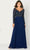 Cameron Blake CB790 - Beaded V-Neck Evening Dress Evening Dresses XS / Navy Blue