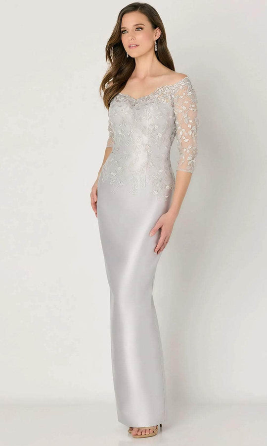 Cameron Blake CB795 - Lace Quarter Sleeve Evening Dress