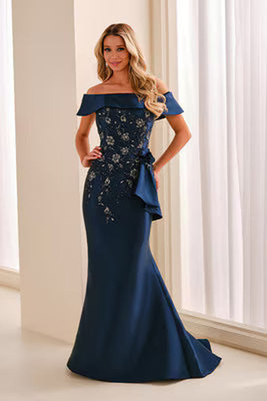 Cameron Blake CB797 - Floral Ruffle Detail Evening Dress