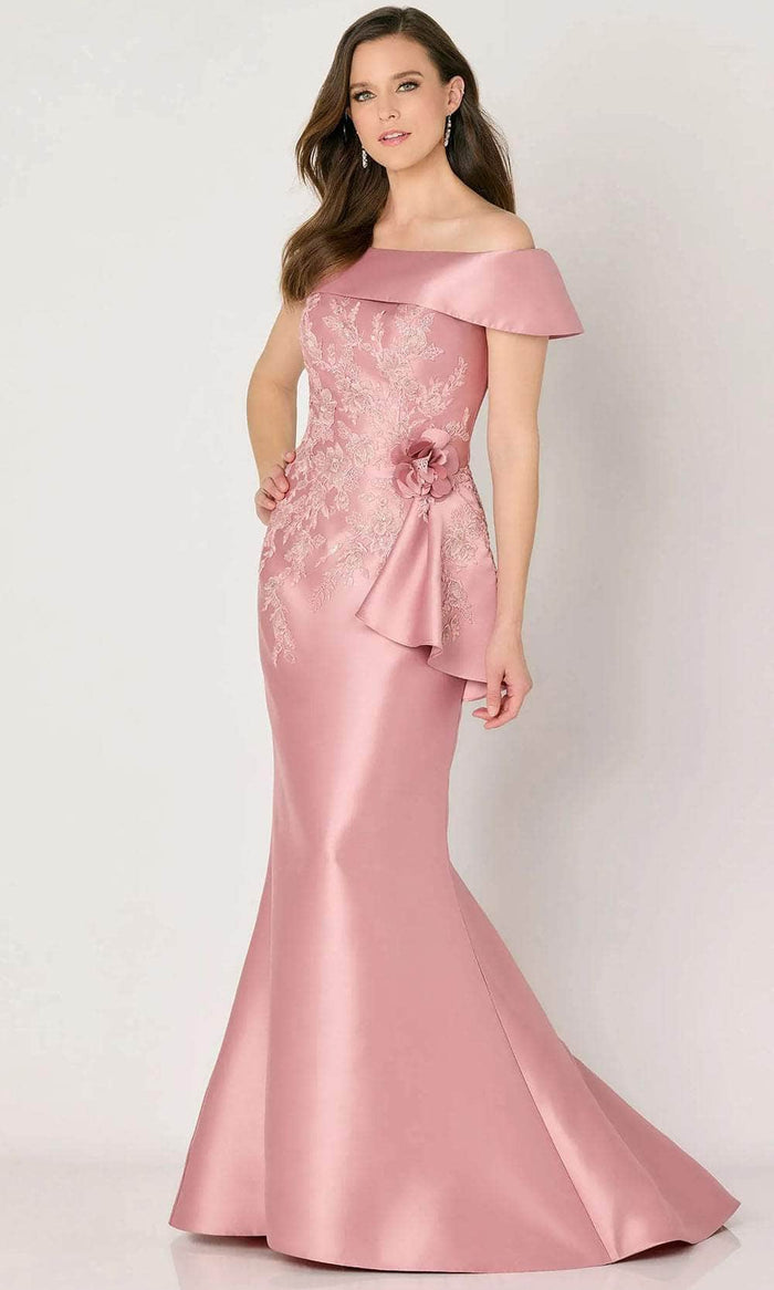 Cameron Blake CB797 - Floral Ruffle Detail Evening Dress Evening Dresses 4 / Rose Quartz
