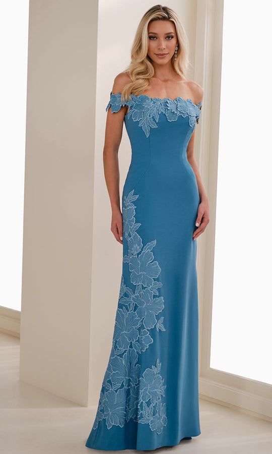 Cameron Blake CB901 - Embroidered Floral Off Shoulder Gown