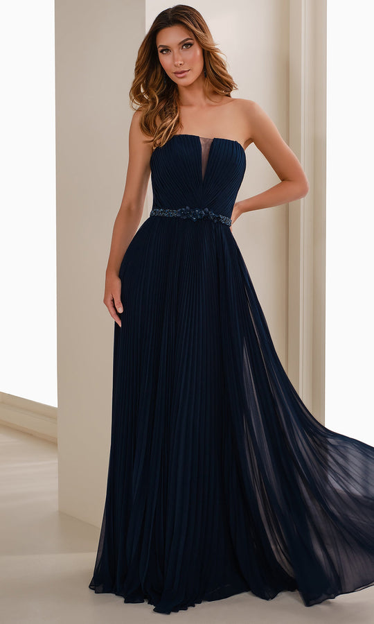 Cameron Blake CB903 - Strapless Pleated Chiffon A-line Gown