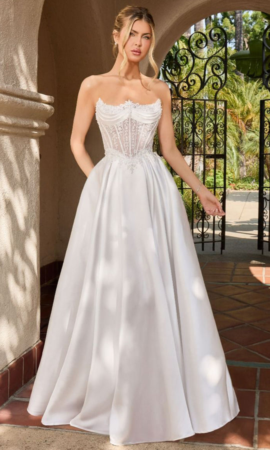 Ladivine CC511W - Embroidered Corset Mikado Bridal Dress