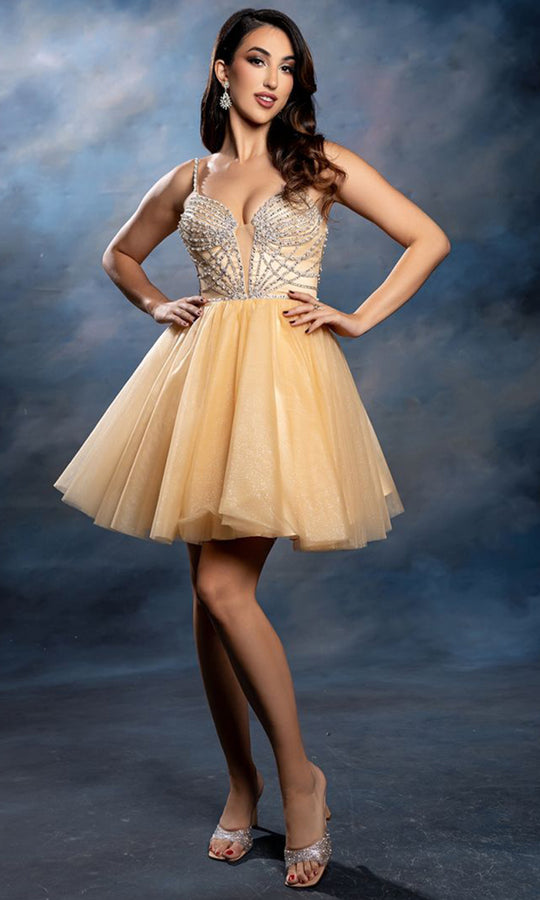 May Queen MQ2243 - Beaded Sweetheart Cocktail Dress