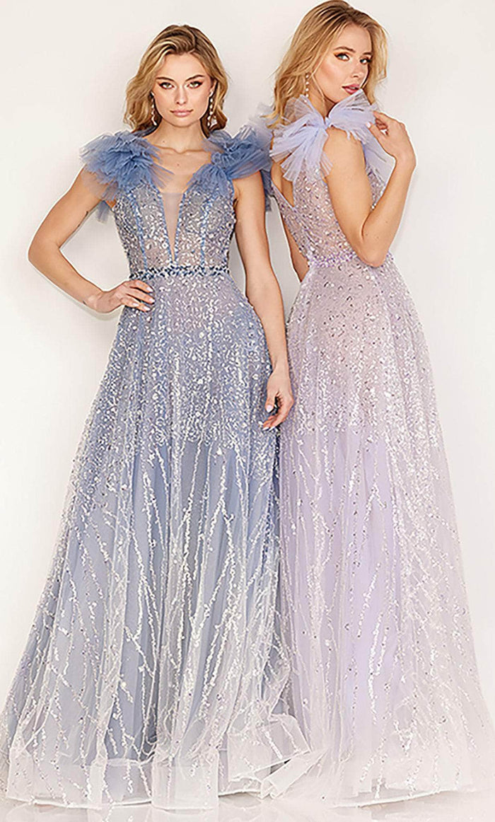 Cecilia Couture 168 - Embellished Organza Tulle Gown Prom Dresses 6 / Dusty Blue