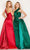 Cecilia Couture 189 - One Sleeve Pleated Detail Evening Gown Evening Dresses 6 / Hunter Green