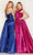 Cecilia Couture 189 - One Sleeve Pleated Detail Evening Gown Evening Dresses 6 / Royal Blue