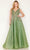 Cecilia Couture 190 - Embroidered A-line V Neck Dress Prom Dresses 6 / Olive
