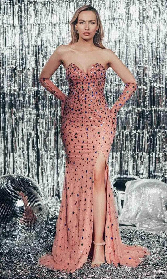 Chic and Holland AF330096 - Strapless Sweetheart Neck Prom Gown