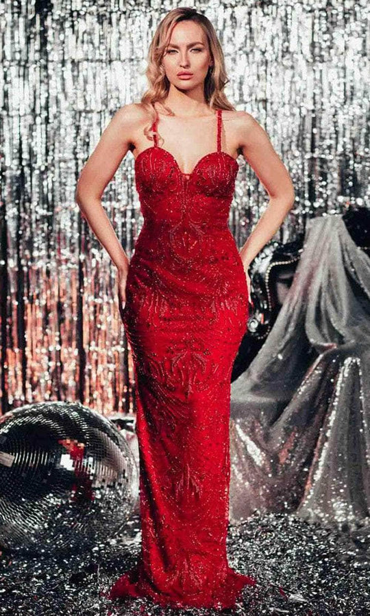 Chic and Holland AF330166 - Sweetheart Neck Sleeveless Prom Gown