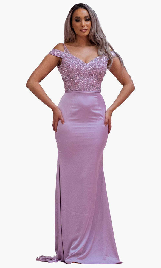 Chic and Holland BM1821 - Cold Shoulder Formal Dress