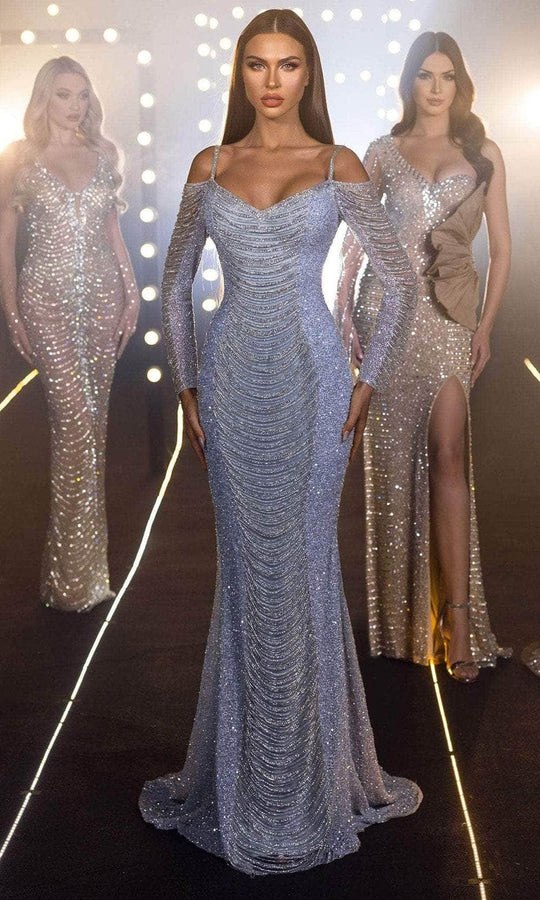 Chic and Holland HF110131 - Swathe Ornate Evening Gown