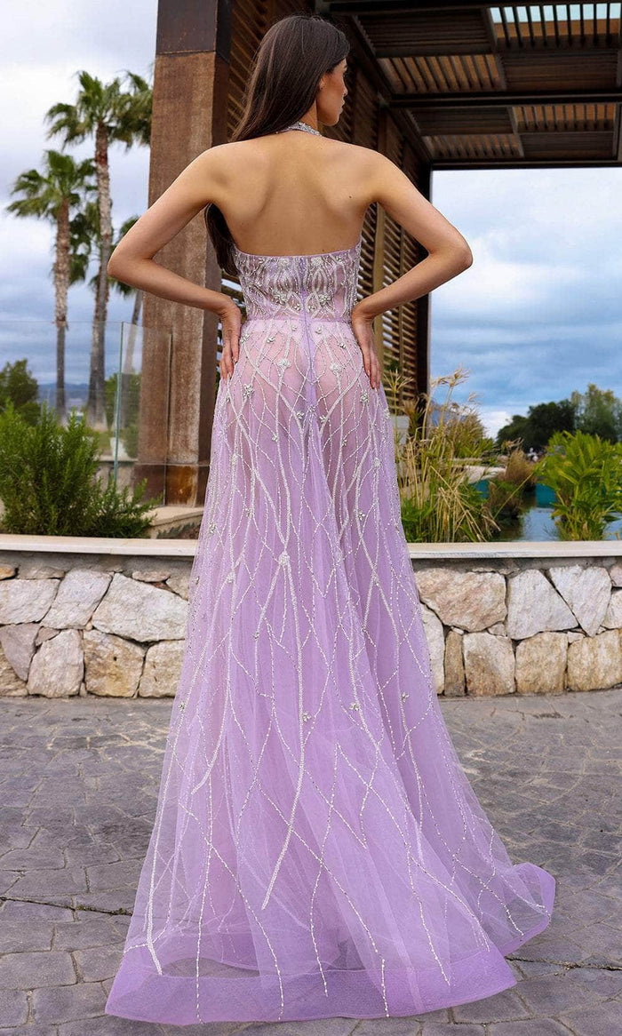 halter style homecoming dress Chic and Holland HF110413 High Cover 2025 w15 Size:14Q length gown features an Modest Muslim Women's Pearled