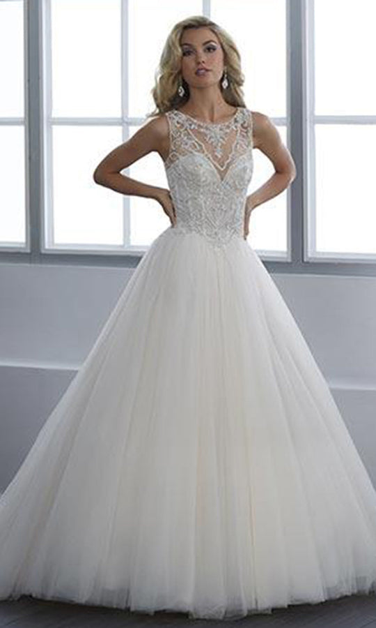 Christina Wu Brides - 15664 Beaded Illusion A-Line Gown With Chapel Train