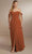 Christina Wu Celebration 22162 - Bow Tie Off Shoulder Chiffon Gown Special Occasion Dress 0 / Terracotta