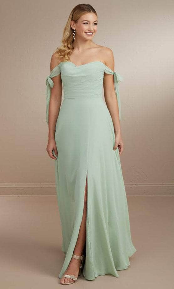 Christina Wu Celebration 22162 - Bow Tie Off Shoulder Evening Gown Special Occasion Dress 0 / Aqua