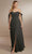 Christina Wu Celebration 22162 - Off Shoulder Chiffon Gown Special Occasion Dress 0 / Charcoal