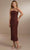 Christina Wu Celebration 22167 - Strapless Dress With Slit Prom Dresses 0 / Mahogany Matte