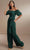 Christina Wu Celebration 22171 - Off-Shoulder Jumpsuit Special Occasion Dress 0 / Emerald Green