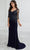 Christina Wu Elegance 17099 - V-Neck Sher Quarter Sleeve Long Dress Mother of the Bride Dresses 16 / Dark Silver