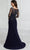 Christina Wu Elegance 17099 - V-Neck Sher Quarter Sleeve Long Dress Mother of the Bride Dresses 16 / Dark Silver