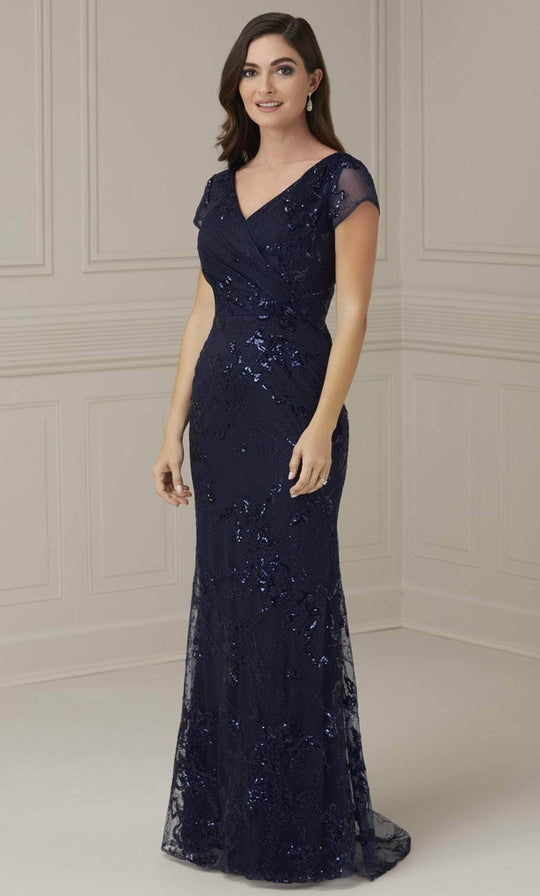 Christina Wu Elegance 17107 - Sequin Lace Sheath Evening Dress