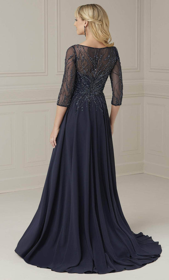 Christina Wu Elegance 17109 - Quarter Sleeve Beaded Evening Dress
