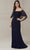 Christina Wu Elegance 17113 - Lace Cape Sheath Evening Dress Evening Dresses 2 / Midnight
