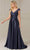 Christina Wu Elegance 17117 - Pleat Bodice A-Line Evening Dress Evening Dresses 2 / Navy