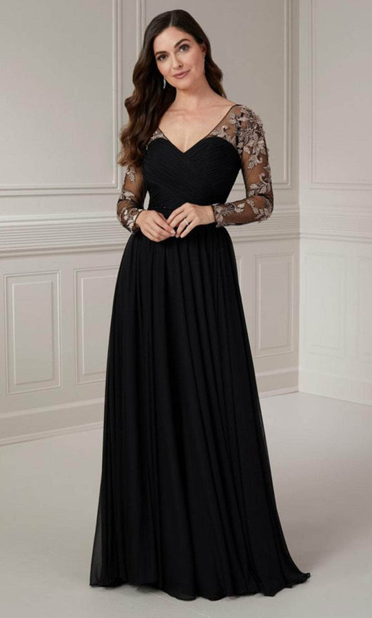 Christina Wu Elegance 17120 - Long Sleeve Applique Evening Dress