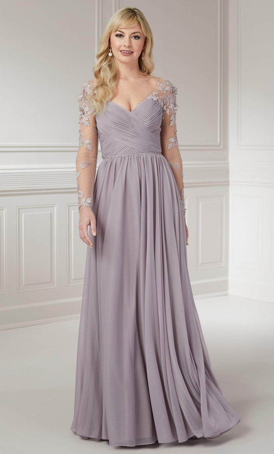 Christina Wu Elegance 17120 - Long Sleeve Applique Evening Dress