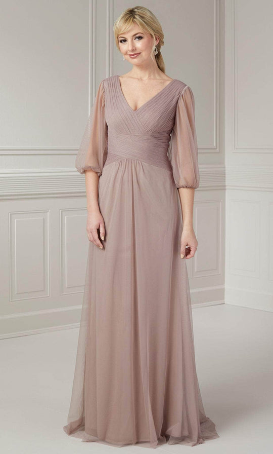 Christina Wu Elegance 17125 - Pleated Deep V-Neck Evening Gown