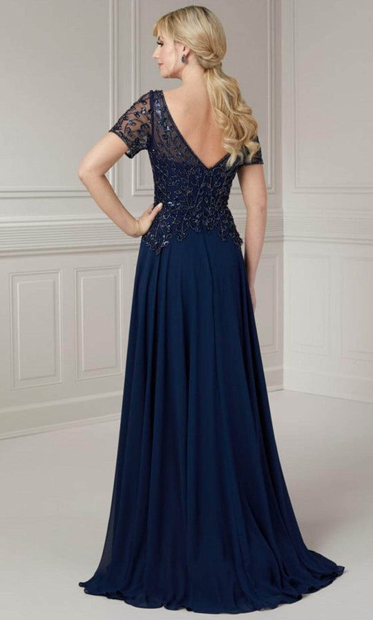 Christina Wu Elegance 17126 - Beaded Foliage V-Neck Evening Gown