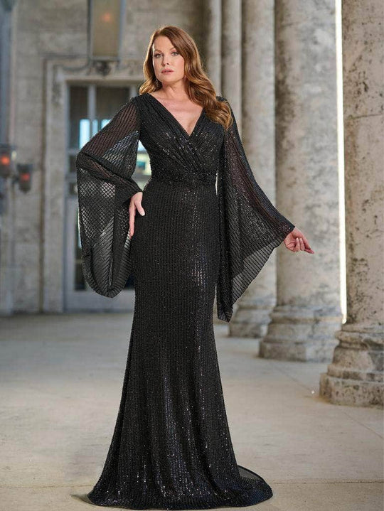 Christina Wu Elegance 17128 - Illusion Sleeve A-Line Evening Gown