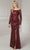 Christina Wu Elegance 17130 - Off Shoulder Sequin Evening Gown Winter Formals and Balls 2 / Wine