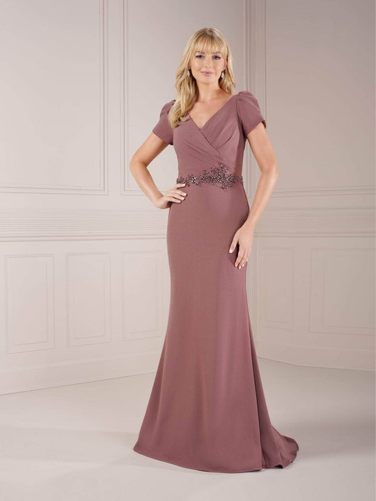 Christina Wu Elegance 17145 - Short Sleeve V-Neck Evening Dress