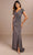 Christina Wu Elegance 17147 - Beaded Short Sleeve Evening Dress Evening Dresses 2 / Charcoal